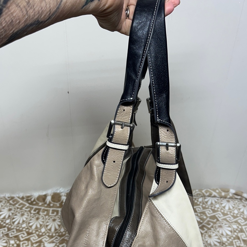 Chic Patchwork Leather Hobo Bag - image 4